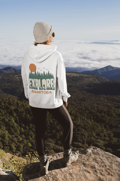 Adventure awaits with our Explore Manitoba Hoodie, designed for those who crave the beauty of the outdoors.